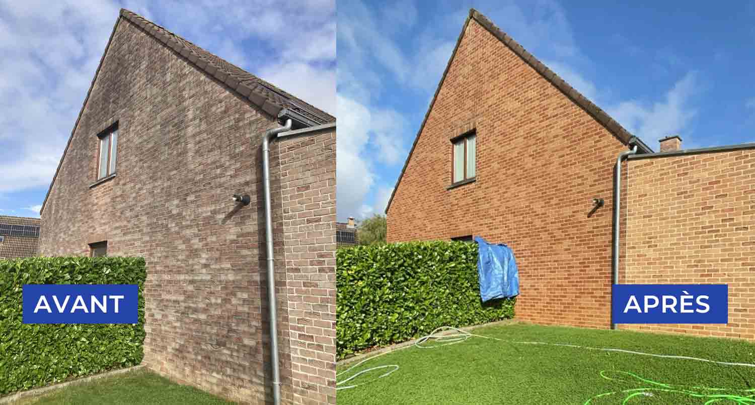 Nettoyage et peinture façade - PROMICHELCOUVREUR : Artisan peintre sur Namur et toute la Belgique.  Nettoyage, traitement anti-mousse par pulvérisation, démoussage, ravalement peinture façade et imperméabilisation façade sur Namur et toute la Belgique