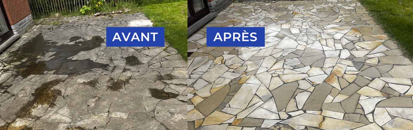 Nettoyage klinkers, pierre bleue … PROMICHELCOUVREUR : Nettoyage des extérieurs sur Namur et toute la Belgique . Spécialisé en nettoyage et  traitement anti-mousse klinkers, pierre bleue, muret, terrasse, pavé, allée … sur Namur et toute la Belgique