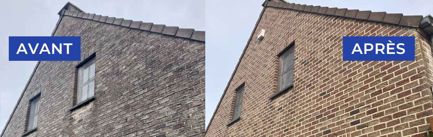 Nettoyage et peinture façade - PROMICHELCOUVREUR : Artisan peintre sur Namur et toute la Belgique.  Nettoyage, traitement anti-mousse par pulvérisation, démoussage, ravalement peinture façade et imperméabilisation façade sur Namur et toute la Belgique