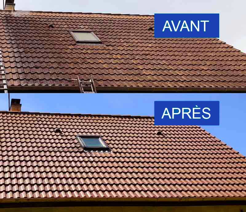 Nettoyage toiture - PROMICHELCOUVREUR : couvreur, toiturier sur Namur et toute la Belgique : Nettoyage toiture, démoussage, traitement anti mousse par pulvérisation toiture, peinture hydrofuge toit sur Namur et toute la Belgique