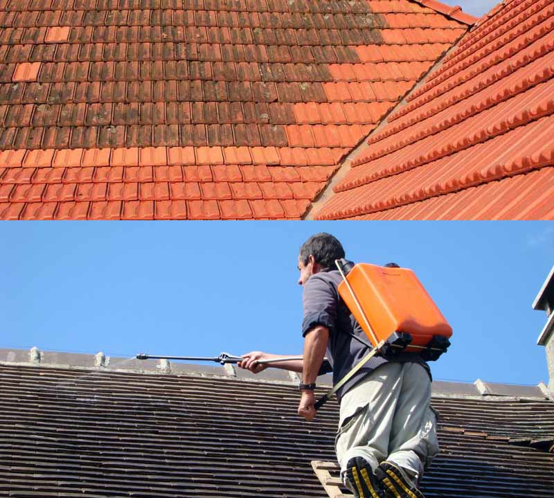Nettoyage toiture - PROMICHELCOUVREUR : couvreur, toiturier sur Namur et toute la Belgique : Nettoyage toiture, démoussage, traitement anti mousse par pulvérisation toiture, peinture hydrofuge toit sur Namur et toute la Belgique
